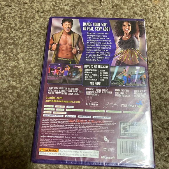 *6A  XBOX 360 Zumba fitness Kinect new game core workout party your abbs off - Picture 2 of 6